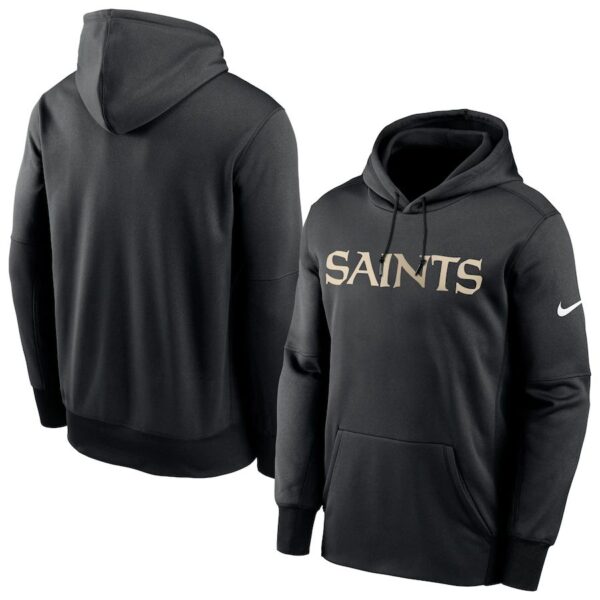 New Orleans Saints Nike Fan Gear Wordmark Performance Pullover Hoodie Black