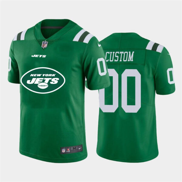 New York Jets Custom Green Men's Nike Big Team Logo Vapor Limited NFL Jersey