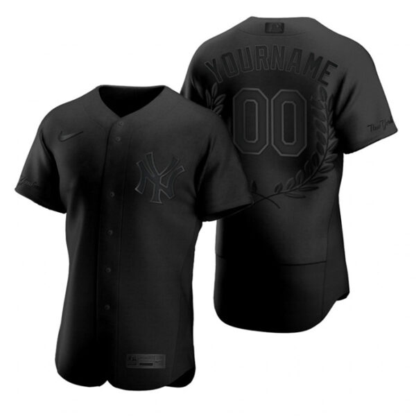 New York Yankees Custom Men's Nike Black MLB MVP Limited Player Edition Jersey