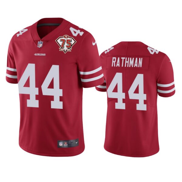 Nike 49ers #44 Tom Rathman Red Men's 75th Anniversary Stitched NFL Vapor Untouchable Limited Jersey