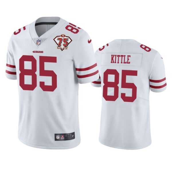 Nike 49ers #85 George Kittle White Men's 75th Anniversary Stitched NFL Vapor Untouchable Limited Jersey