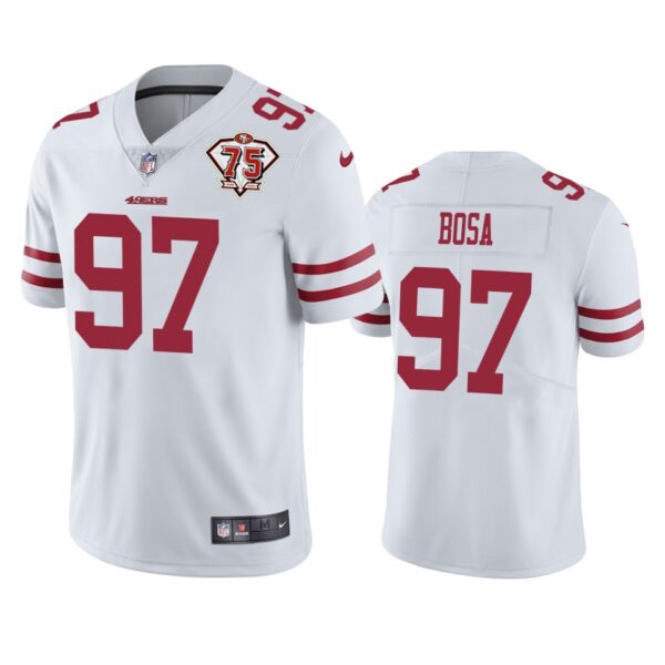 Nike 49ers #97 Nick Bosa White Men's 75th Anniversary Stitched NFL Vapor Untouchable Limited Jersey