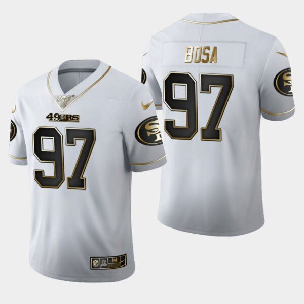 Nike 49ers 97 Nick Bosa White 100th Season Vapor Untouchable Limited Jersey