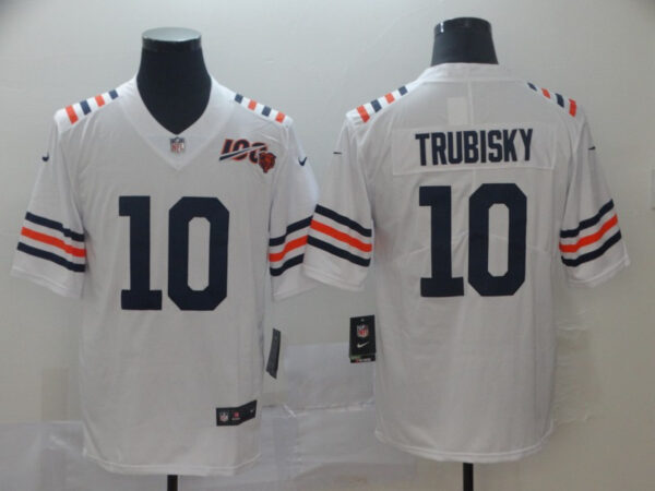 Nike Bears 10 Mitchell Trubisky White 2019 100th Season Alternate Classic Vapor Untouchable Limited Jersey