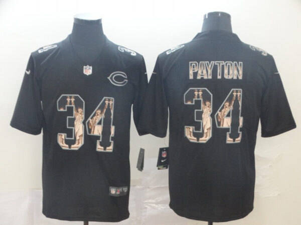 Nike Bears 34 Walter Payton Black Statue Of Liberty Limited Jersey