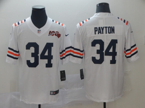 Nike Bears 34 Walter Payton White 2019 100th Season Alternate Classic Retired Vapor Untouchable Limited Jersey