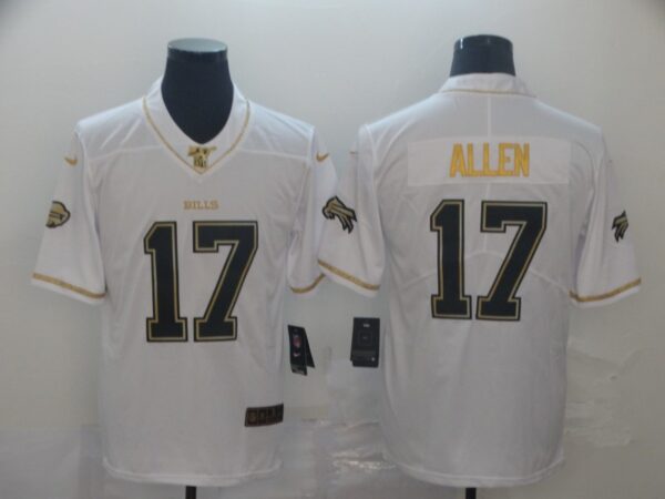 Nike Bills 17 Josh Allen White Gold Vapor Untouchable Limited Jersey