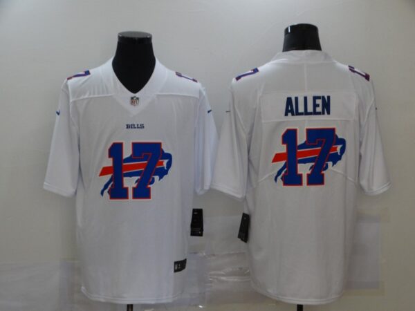 Nike Bills 17 Josh Allen White Shadow Logo Limited Jersey