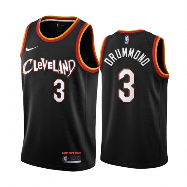 Nike Cavaliers #3 Andre Drummond Black NBA Swingman 2020-21 City Edition Jersey