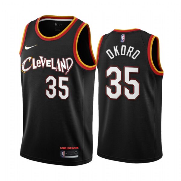 Nike Cavaliers #35 Isaac Okoro Black NBA Swingman 2020-21 City Edition Jersey