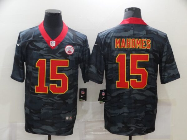 Nike Chiefs 15 Patrick Mahomes Black Camo Limited Jersey