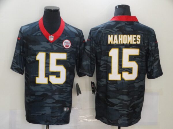 Nike Chiefs 15 Patrick Mahomes Black Camo Limited Jersey