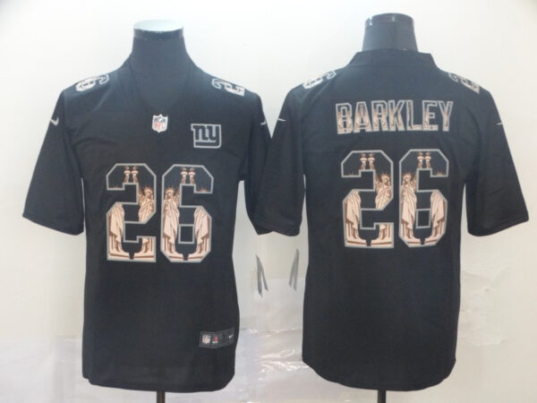 Nike Giants 26 Saquon Barkley Black Statue Of Liberty Limited Jersey