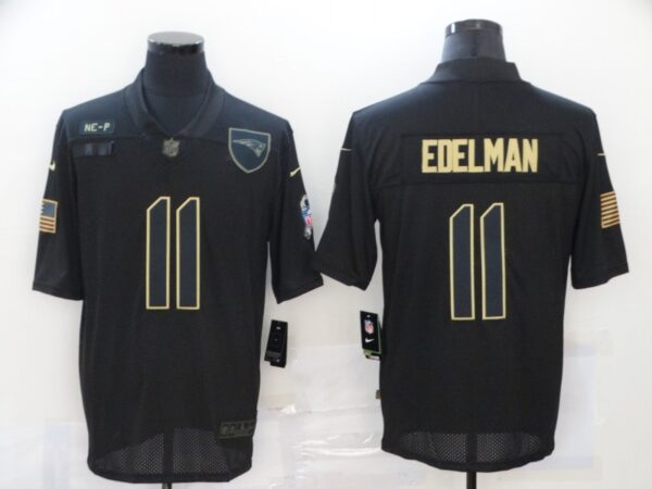 Nike Patriots 11 Julian Edelman Black 2020 Salute To Service Limited Jersey