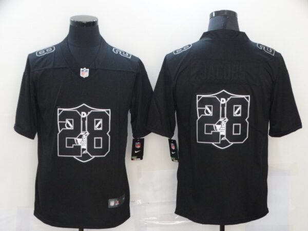 Nike Raiders 28 Josh Jacobs Black Shadow Logo Limited Jersey