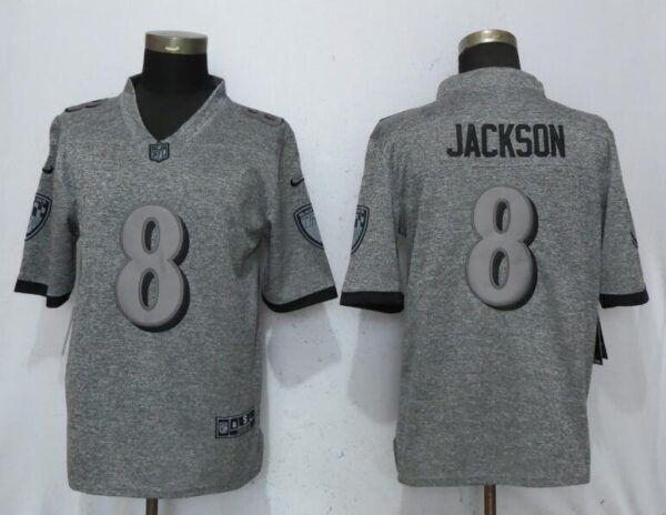 Nike Ravens 8 LaMar Jackson Gray Gridiron Gray Vapor Untouchable Limited Jersey