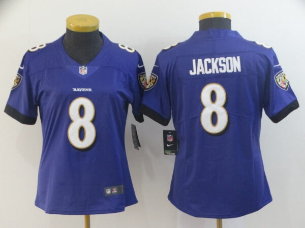 Nike Ravens 8 LaMar Jackson Purple Women Vapor Untouchable Limited Jersey