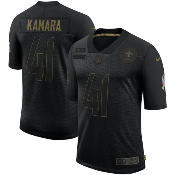 Nike Saints 41 Alvin Kamara Black 2020 Salute To Service Limited Jersey