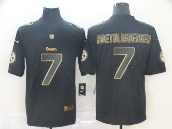 Nike Steelers 7 Ben Roethlisberger Black Gold Vapor Untouchable Limited Jersey