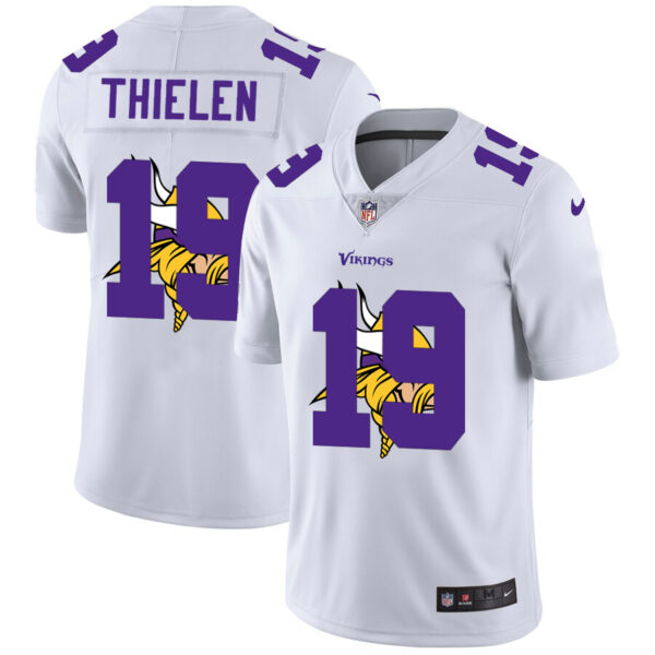 Nike Vikings 19 Adam Thielen White Shadow Logo Limited Jersey