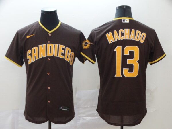 Padres 13 Manny Machado Brown Nike 2020 Flexbase Jersey