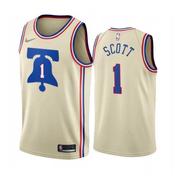 Philadelphia 76ers #1 Mike Scott Cream NBA Swingman 2020-21 Earned Edition Jersey