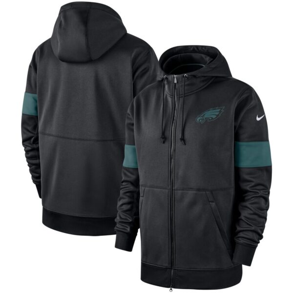 Philadelphia Eagles Nike Sideline Performance Full Zip Hoodie Black