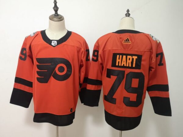 Philadelphia Flyers #79 Carter Hart Orange 2019 NHL Stadium Series Jersey