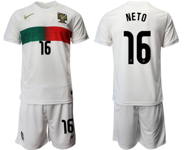 Portugal 16 NETO Away 2022 FIFA World Cup Qatar Soccer Jersey