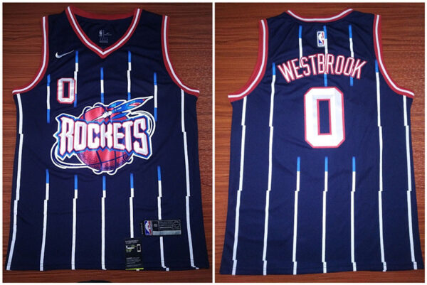 Rockets 0 Russell Westbrook Blue Nike Swingman Jersey