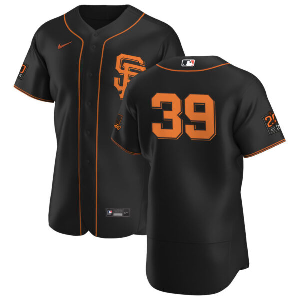 San Francisco Giants #39 Rico Garcia Men's Nike Black Alternate 2020 Authentic 20 at 24 Patch Player MLB Jersey