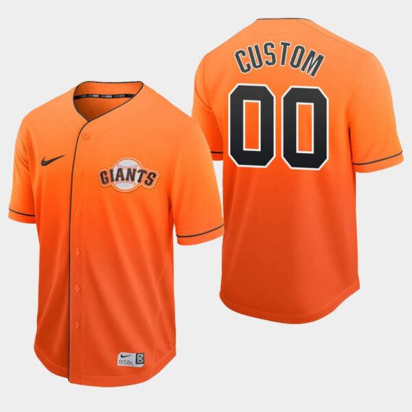 San Francisco Giants Custom Orange Fade Authentic Jersey