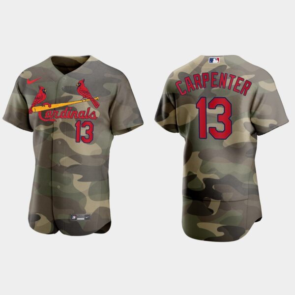 St.Louis Cardinals #13 Matt Carpenter Men's Nike 2021 Armed Forces Day Authentic MLB Jersey -Camo