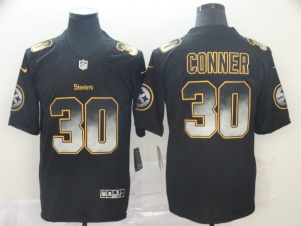 Steelers 30 James Conner Black Arch Smoke Vapor Untouchable Limited Jersey