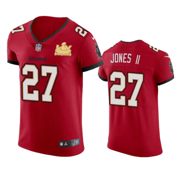 Tampa Bay Buccaneers #27 Ronald Jones II Men's Super Bowl LV Champions Patch Nike Red Vapor Elite Jersey