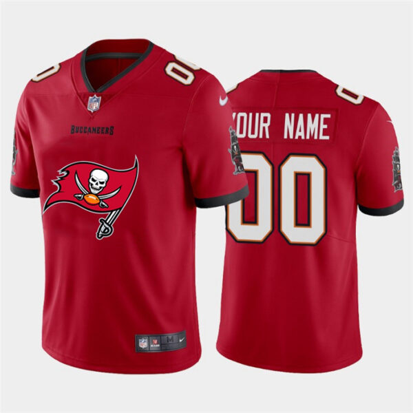 Tampa Bay Buccaneers Custom Red Men's Nike Big Team Logo Vapor Limited NFL Jersey