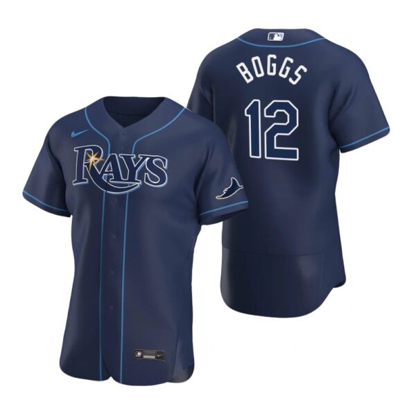 Tampa Bay Rays #12 Wade Boggs Men's Nike Navy Alternate 2020 Authentic Team MLB Jersey