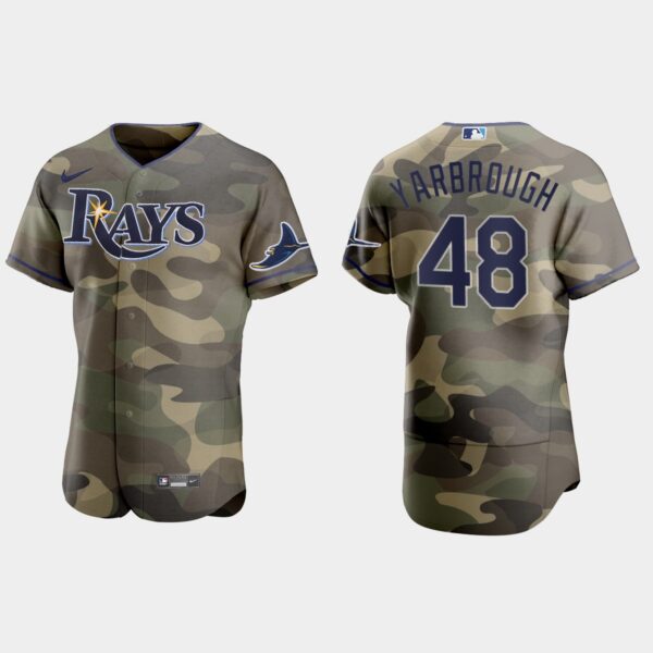 Tampa Bay Rays #48 Ryan Yarbrough Men's Nike 2021 Armed Forces Day Authentic MLB Jersey -Camo