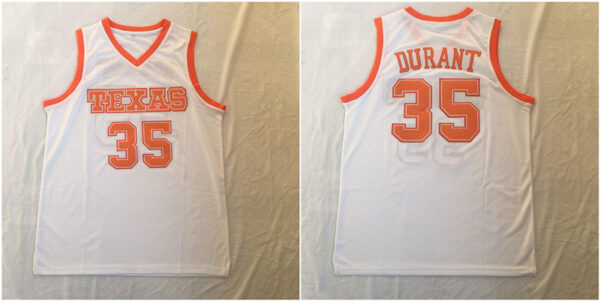 Texas Longhorns 35 Kevin Durant White Stitched College Basketball Jersey