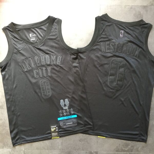 Thunder 0 Russell Westbrook Black Nike Swingman MVP Jersey