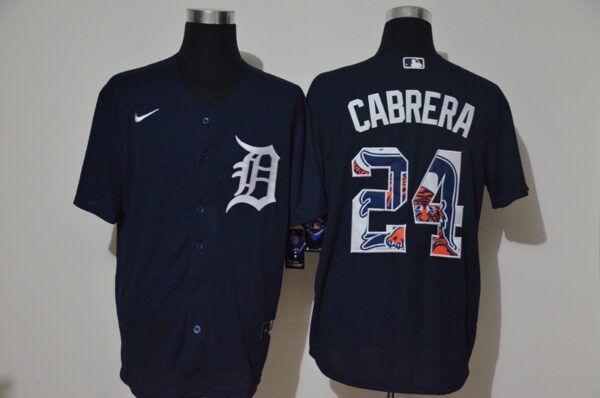 Tigers 24 Miguel Cabrera Navy 2020 Nike Cool Base Fashion Jersey