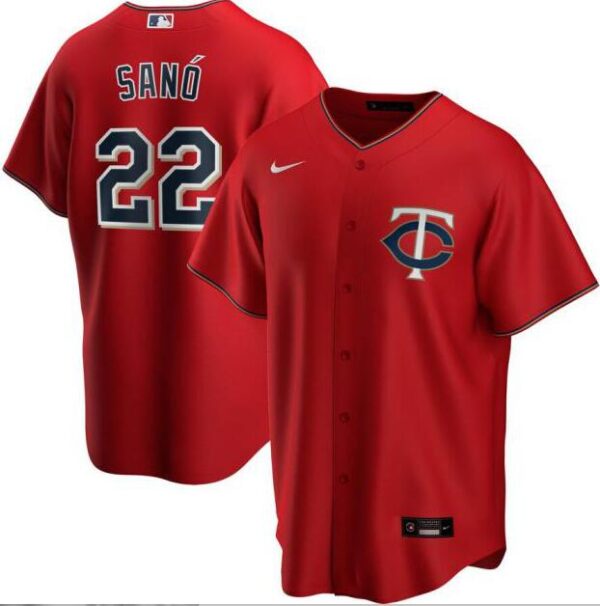 Twins 22 Miguel Sano Red 2020 Nike Cool Base Jersey