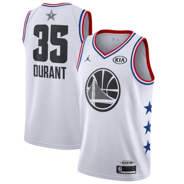 Warriors 35 Kevin Durant White 2019 NBA All-Star Game Jordan Brand Swingman Jersey