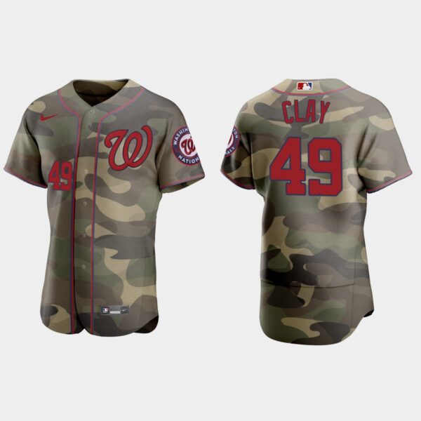 Washington Nationals #49 Sam Clay Men's Nike 2021 Armed Forces Day Authentic MLB Jersey -Camo