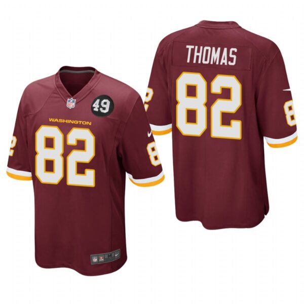 Washington Redskins #82 Logan Thomas Men's Nike Burgundy Bobby Mitchell Uniform Patch NFL Game Jersey