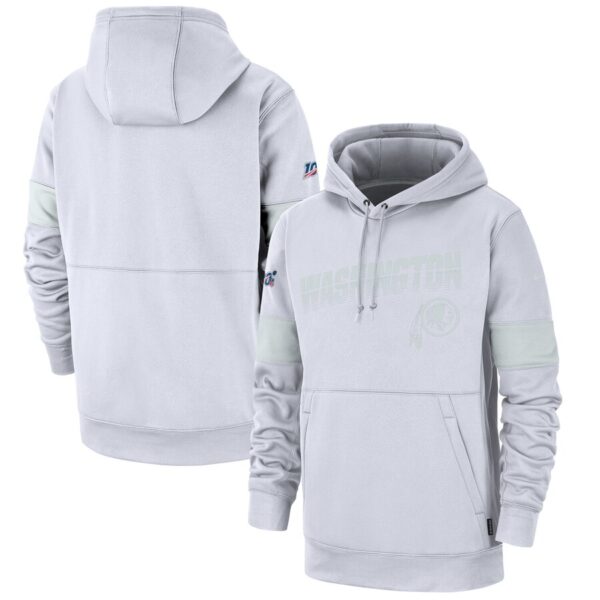 Washington Redskins Nike NFL 100 2019 Sideline Platinum Therma Pullover Hoodie White