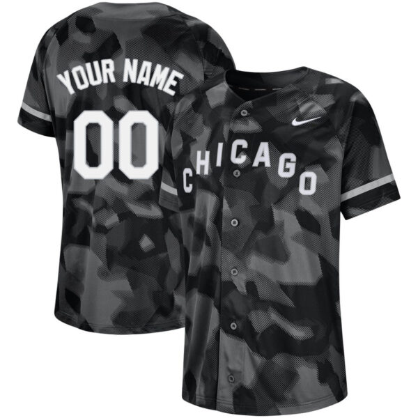 White Sox Black Camo Fashion Men's Customized Jersey