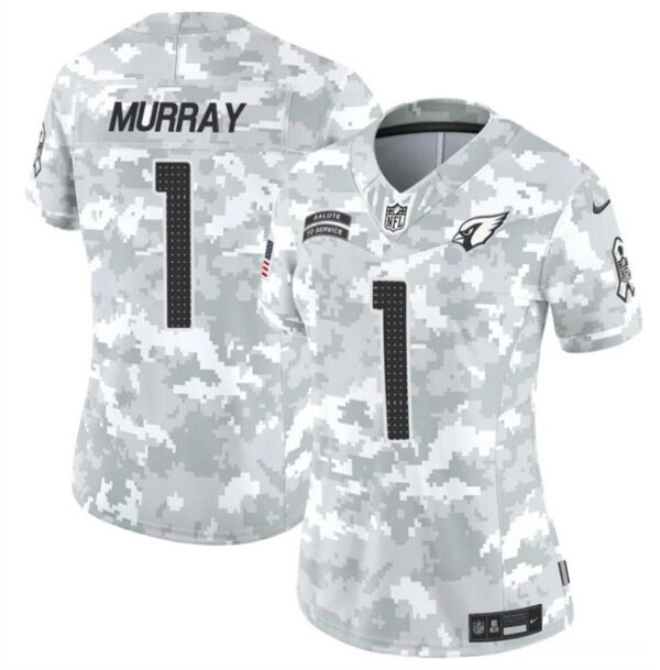 Women's Arizona Cardinals #1 Kyler Murray 2024 F.U.S.E Arctic Camo Salute To Service Limited Stitched Football Jersey(Run Small)