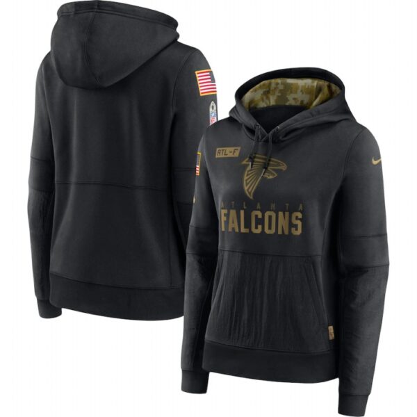 Women's Atlanta Falcons Nike 2020 Salute to Service Performance Pullover Hoodie Black