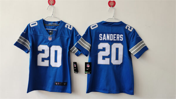 Women's Detroit Lions #20 Barry Sanders Blue Vapor Stitched Jersey(Run Smaller)